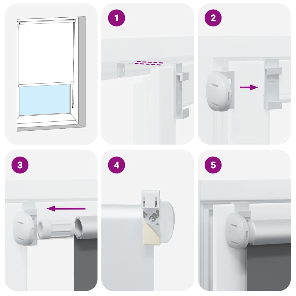 Roller Blind Blackout 120 x 175 cm White